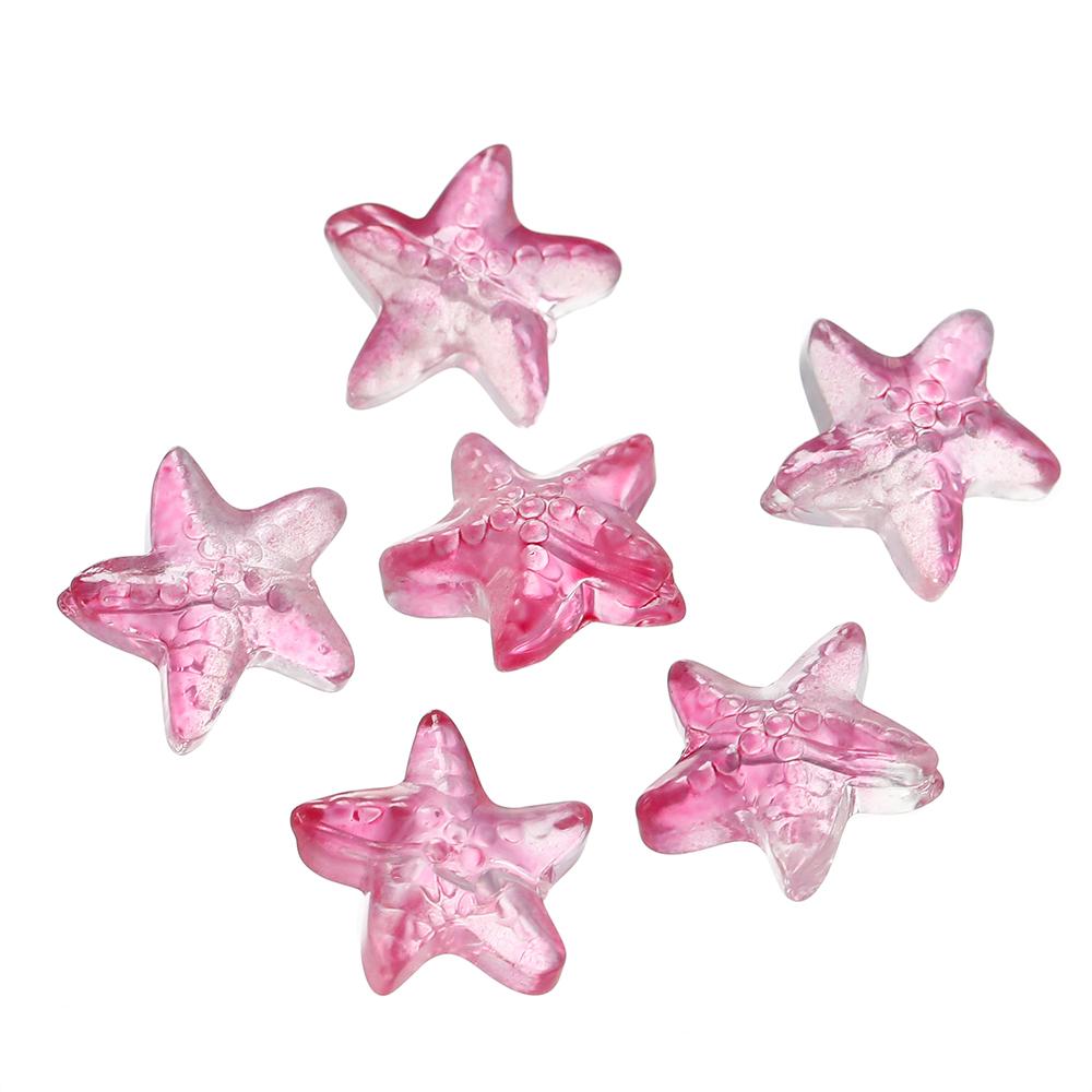 10pcs Colorful Glass Starfish Beads Star Czech Glass Loose Spacer Beads For DIY Bracelet Phone Chain Jewelry Making Accessories