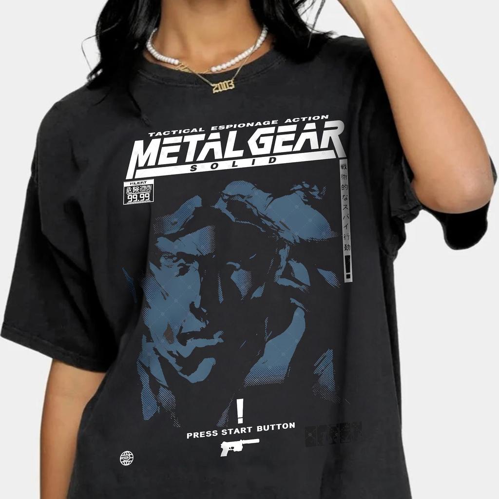 Solid Snake Cotton Clothes,Unisex Metal Gear Solid T Shirt, Vintage Short Sleeve Crewneck Tee,Round Collar Short Sleeve Shirt,Metal Gear Tee
