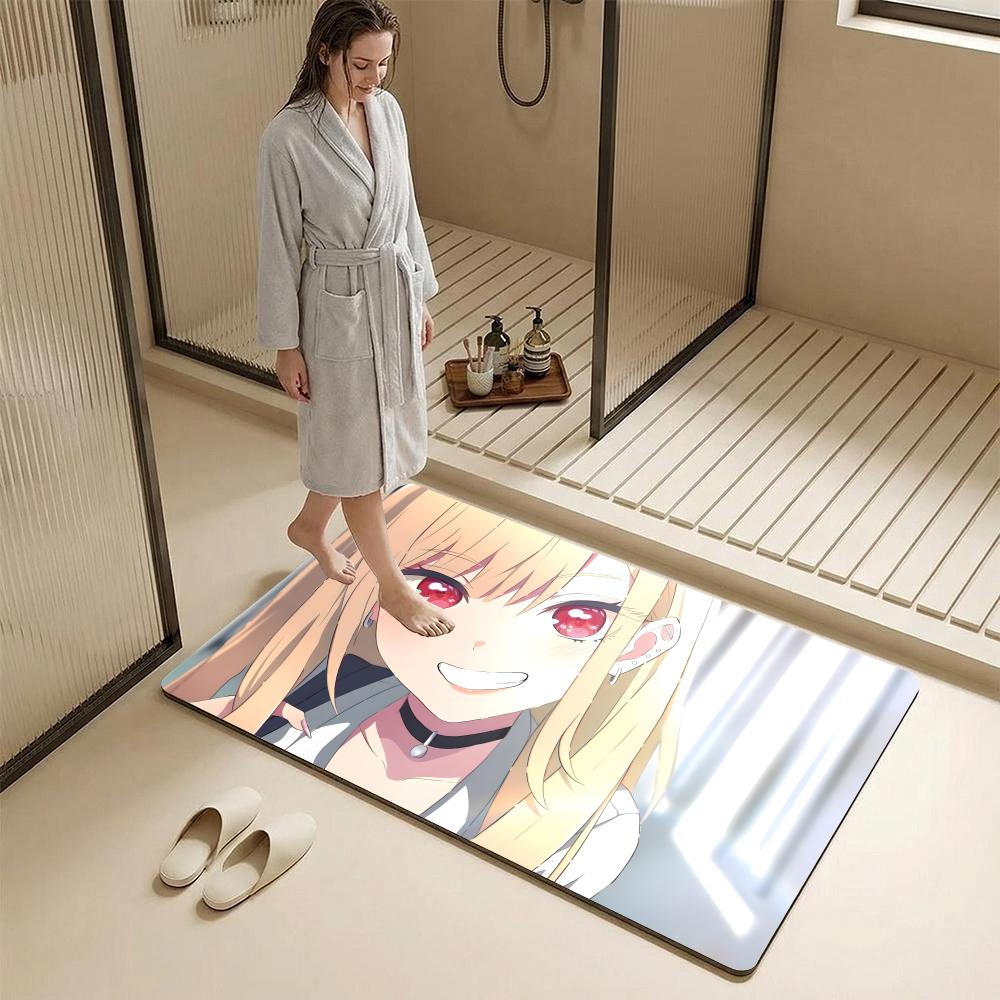 Anime M-My Dress-Up D-Darling Floor Mat Diatomite Bath Mat – Highly Absorbent, Non-Slip, Quick-Drying Bathroom Rug