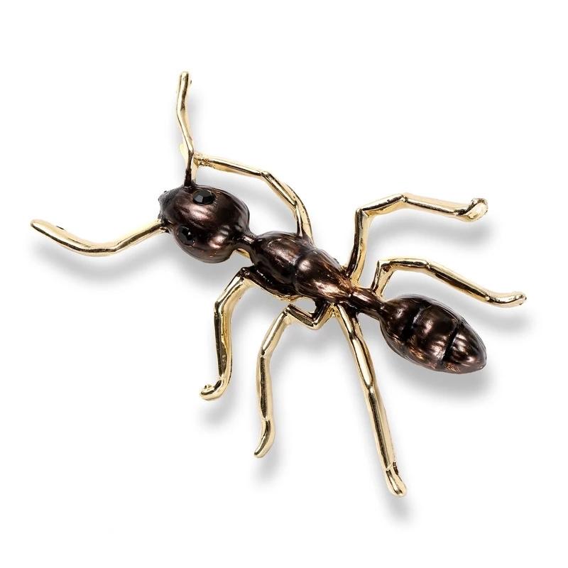 

Black Ant Enamel Brooches Women Men Alloy Big Insect Banquet Party Brooch Pins Western Accessories коричневий