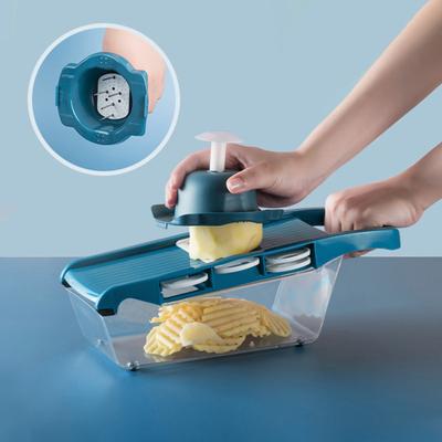Multi-Function Vegetable Chopper with Hand Guard Manual Julienne & Slicer for Carrots Potatoes Cucumbers Essential Kitchen Tool for Home Cooking
