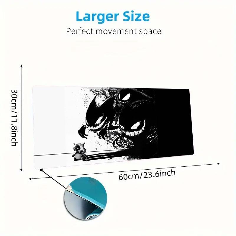Gengar Cartoon Mouse Pad, Large Gaming Desk Mat, Non-slip XXL Mousepad for Laptop & Tablet, Mini PC Playmat with Stitched Edges