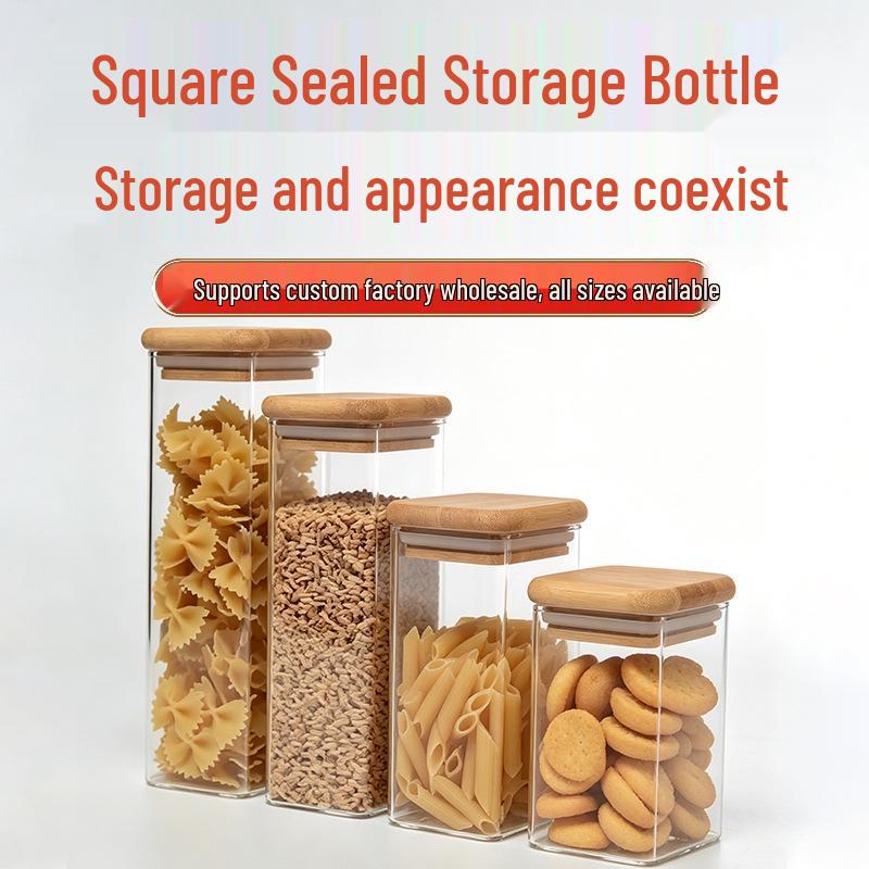 Cross-Border Kitchen High Borosilicate Glass Seasoning Jar Set - Multi-Functional Sealed Grain Jars for Home