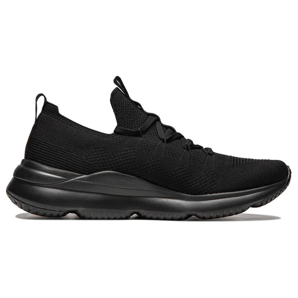 Li Ning Cloud Comfort Cushioning Slip Resistant Abrasion Resistant Breathable Rebound Low top Casual Shoes Men's Black AGLU169-3