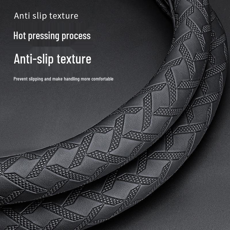 Napa Leather 3D Textured Non-Slip Steering Wheel Cover for Nissan Models