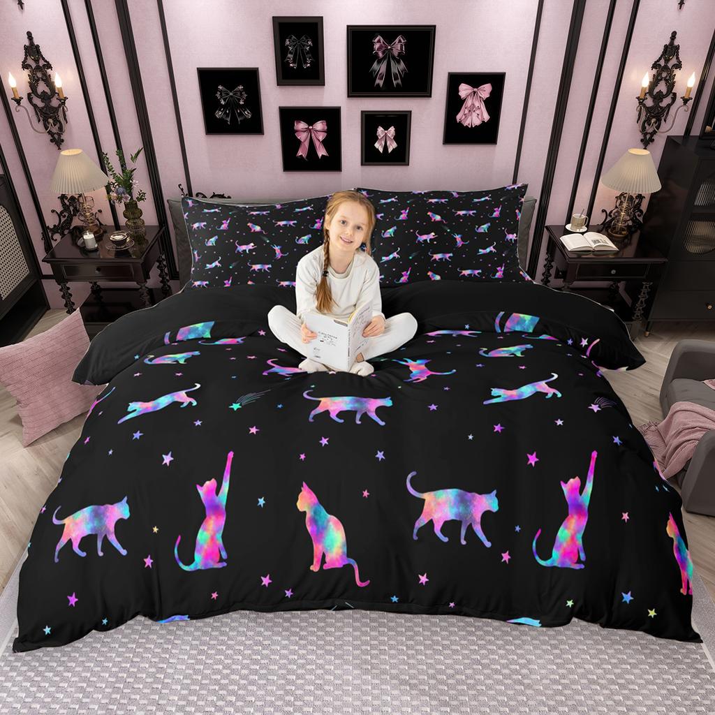 Homewish Cute Animal Duvet Cover Set 2Pcs/3Pcs For Kids Boys Girls Frog Dog Cow Bedding Set Rabbit Cat Fox Comforter Cover Set