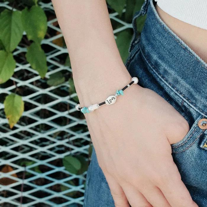 Black & Mint gem surgical bracelet