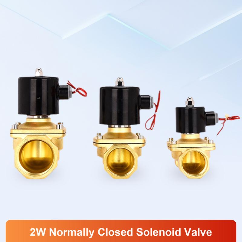 1/2" 3/4" 1" 2" Brass Electric Solenoid Valve Normally Closed 220V 24VDC 12VDC for Water Gas Oil Fitting