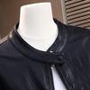 Women's Fashion Round Neck Short Faux Leather Jacket