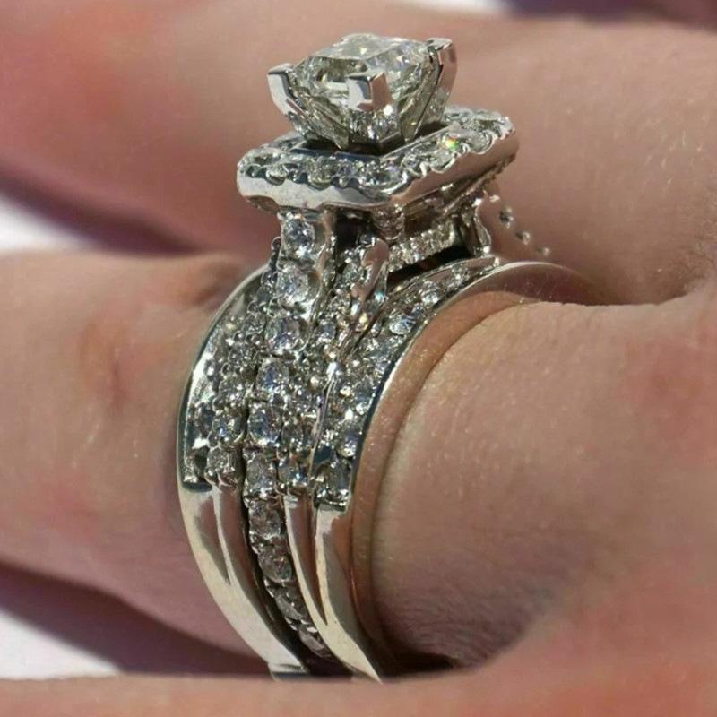 1 Stück Modischer eingelegter synthetischer Zirkon, Modischer vielseitiger Ring