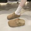 Thick sole heightening super fire one pedal Birkenstock shoes baotou half slippers women's autumn wear new popular sandals