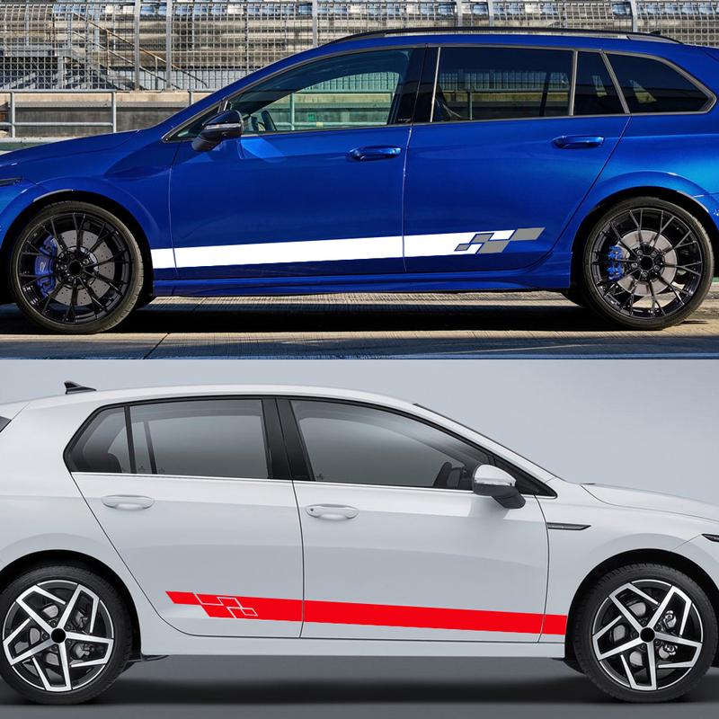 Car Door Side Sticker For Volkswagen VW Golf 5 MK7 MK6 Polo MK8 Rline GTI GTD Sport Stripes Decor Decal Auto Tuning Accessories
