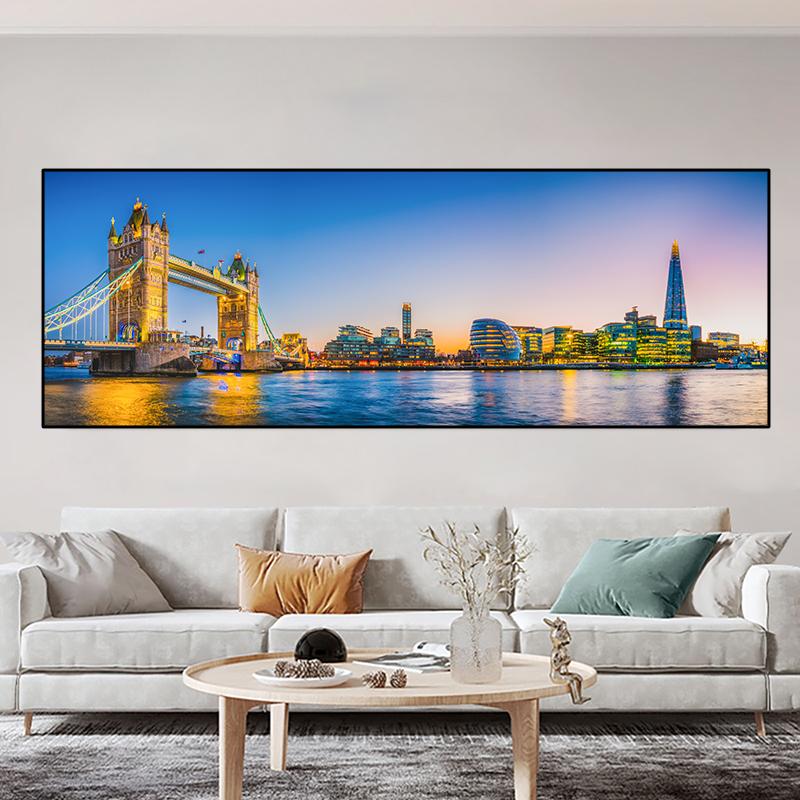 Landschaftspanoramablick auf die Stadt London, Leinwandgemälde, Poster und Drucke, Wandkunst, Bilder, Wohnzimmer, Heimdekoration, ohne Rahmen