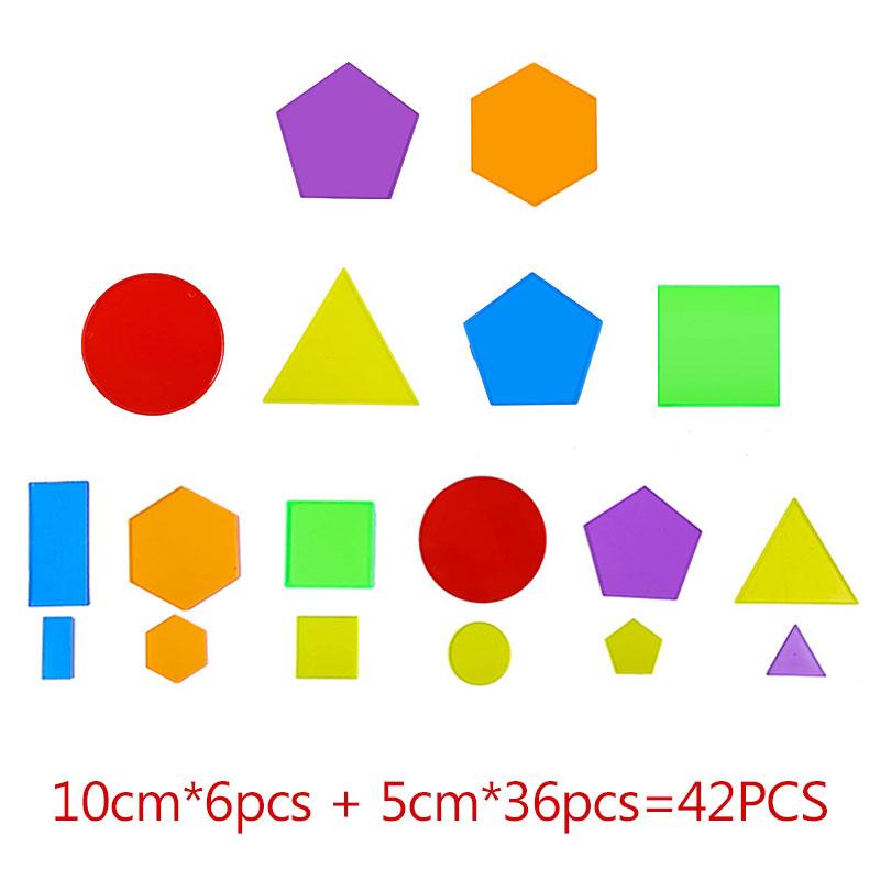 Montessori Translucent Geometric Puzzle Kids Toys Rainbow Blocks DIY Thinking Game Sensory Education Learning Light Table Toys