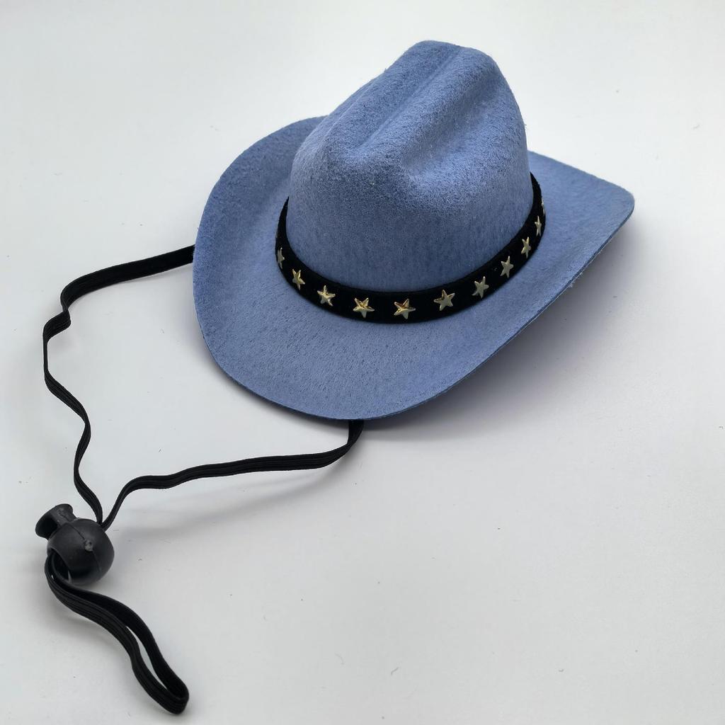 Denim Cowboy Hat with Star for Cats & Small Dogs