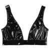 Women's PVC Leather Wide Shoulder Shelf Bra Top Underwired Push Up Bralette Lingerie Clubwear