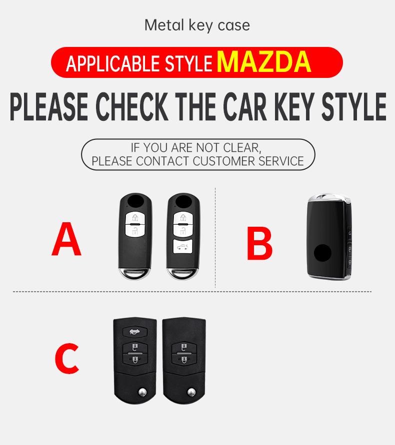 AAEZ1 Zi Alloy Car Key Remote Control Protective Case For Mazda Axela Atenza 3 2 6 CX3 CX5 CX30 CX8 CX9 MX5 RX7 RX8