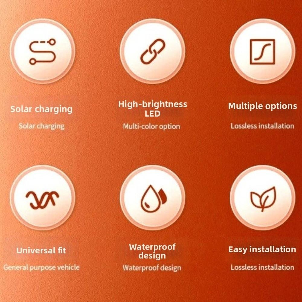 Gifts Wireless Solar LED Car Light Vibration Lights on Dynamic Display Devil Eyes Car Lights Suction Cup Car Warning Light Neon Lights 4