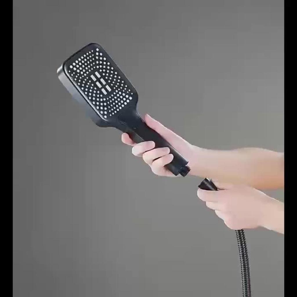 Square Button Shower Head: Super Pressurized Large Nozzle Rain Shower Handheld Showerhead Suitable for Household Water Heaters