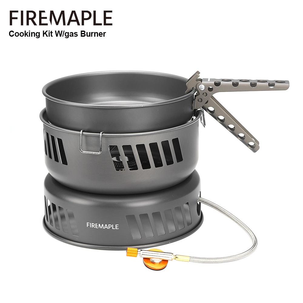 Fire-Maple Cooking Kit W/gas Burner Cookware Set Outdoor Stove Camping Pot Set Cooking System for Hiking, Camping and Picnic