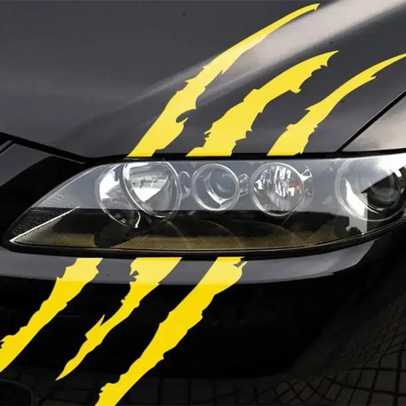 Monster Claw Car Sticker Scratch Stripe Mark Removable Waterproof Reflective Headlight Decal Auto Styling Decoration Accessory