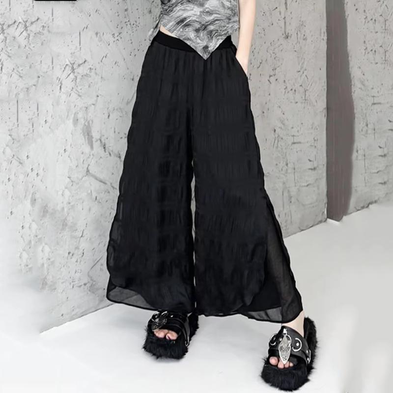 

XITAO Pleated Elastic Waist Pant ZMY1075 One Size чорний