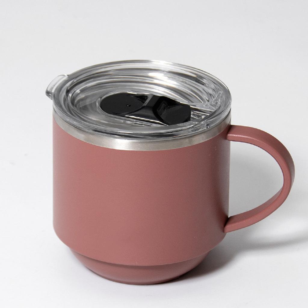 

Термокружка для кофе из нержавеющей стали объемом 11 унций с ручкой, двойными стенками, термокружка для путешествий, стакан с раздвижной крышкой 330ml красный