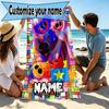 Custom Name Personalized Poppy Playtime Print Beach Towel, for Trip Camping Beach Party Home Decor, Birthday Gift for Family & Friends