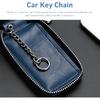 Car Key Fob Case, PU Leather Remote Protector with Clear Window, Car Key Protective Pendant (Royal Blue)