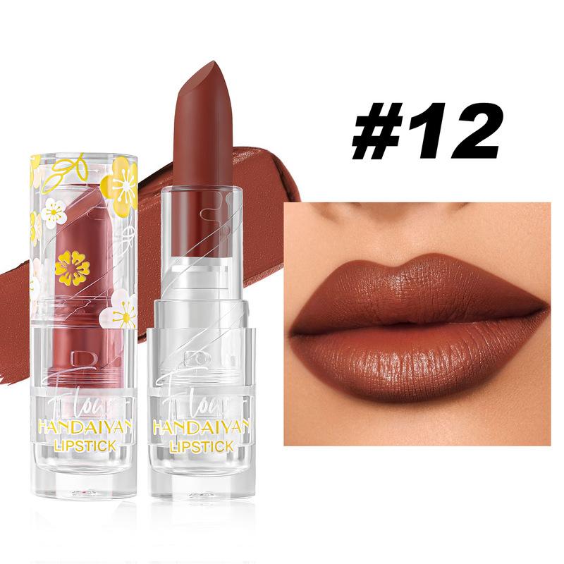 

HANDAIYAN 12 цветов бархатная матовая губная помада макияж нюдовая губная помада макияж косметика водостойкий матовый оттенок бальзам для губ кремовый пигмент 12