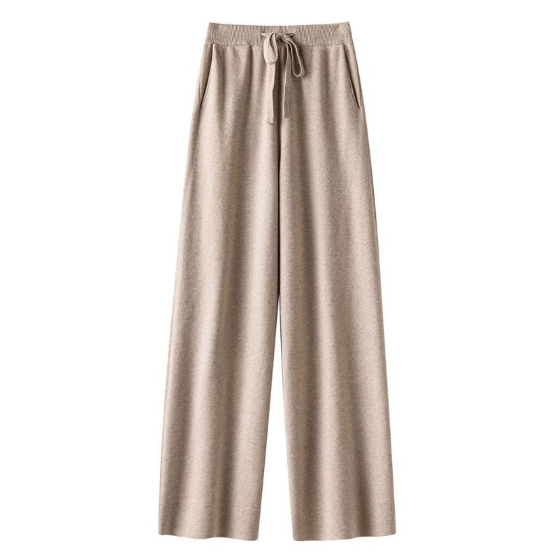 

Утолщенные шерстяные брюки Andy s с широкими штанинами для женщин с высокой талией, свободные повседневные и универсальные трикотажные прямые брюки для улицы XL