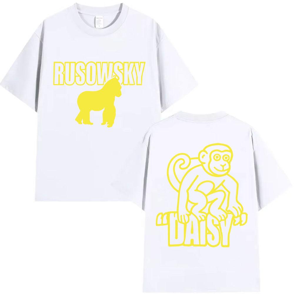 Rapper Rusowsky Daisy Tour 2025 Print T Shirt Mens High Quality Vintage Fashion Tshirts Y2k Unisex Harajuku Clothing Tshirt
