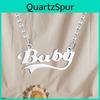 Elegant Stainless Steel Baby Letter Necklace Forever Love Gift For Valentine's Day