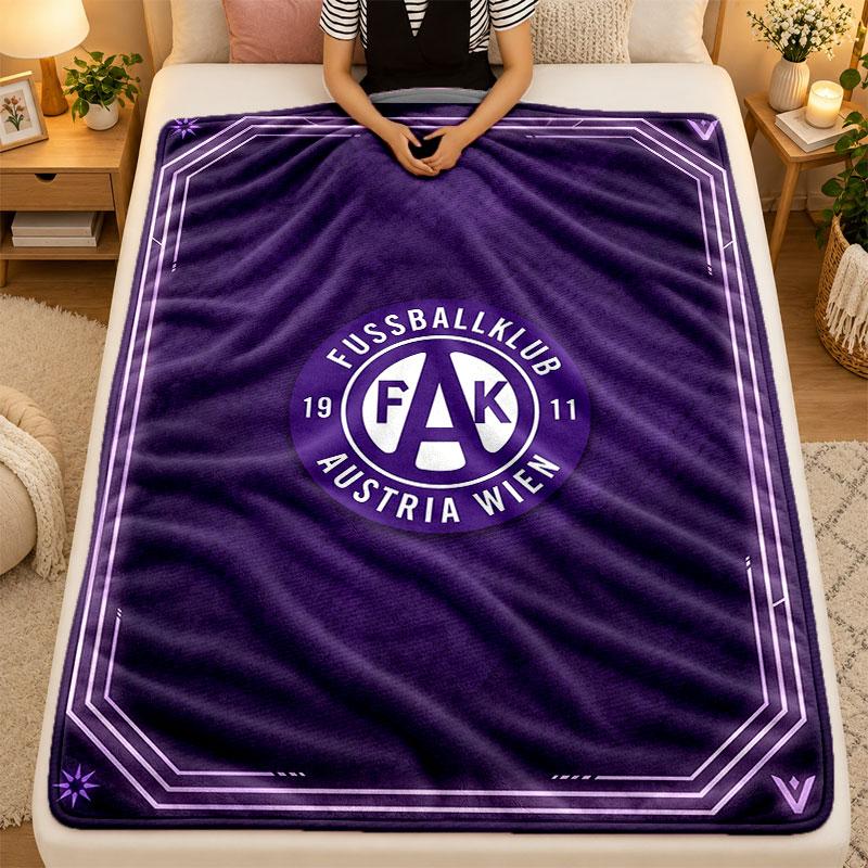 Flannel BlanketAustria Wien FC Warm Soft Throw Blanket for Indoor Sofa Bed Living Room Use