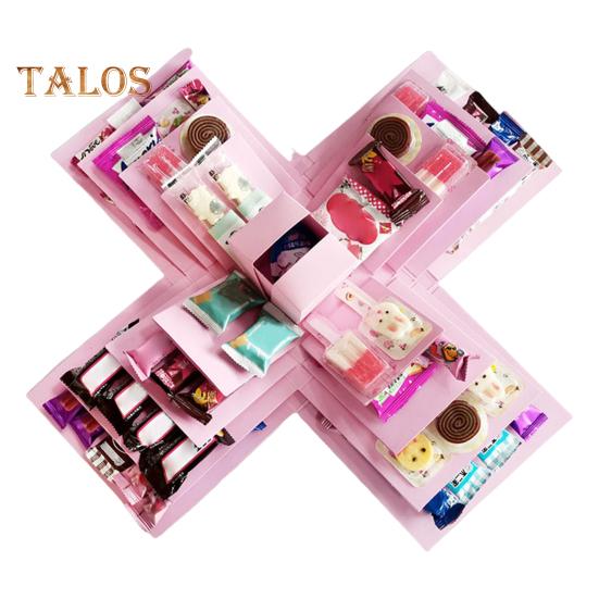 

Взрывная подарочная коробка, 5-слойная взрывная коробка для закусок, самодельная коробка для скрапбукинга на годовщину, день рождения, день святого валентина, свадьбу, подарок розовый