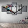 Bedroom Home Decor 5 Pcs Graffiti Gesture Love Heart Shape Canvas Picture Wall Art Prints Abstract Painting Frame Modular Poster