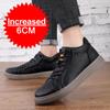 Fashion Men Sneakers Elevator Shoes Hidden Heels Leather Board Shoes Heightening 6CM Increase Casual Sports Height Shoes Big Size 36-46