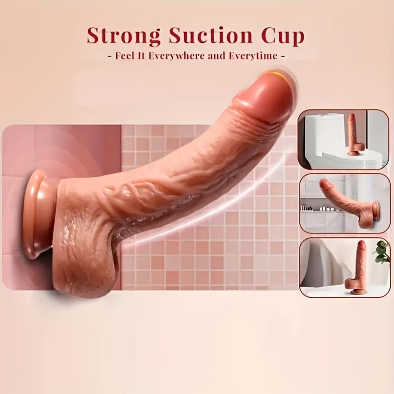 Realistický narážející dildo vibrátor – Hřející & Vibrující, Dálkově ovládaný, Realistický silikon, Silná přísavka, G-bodová hračka pro ženy & páry