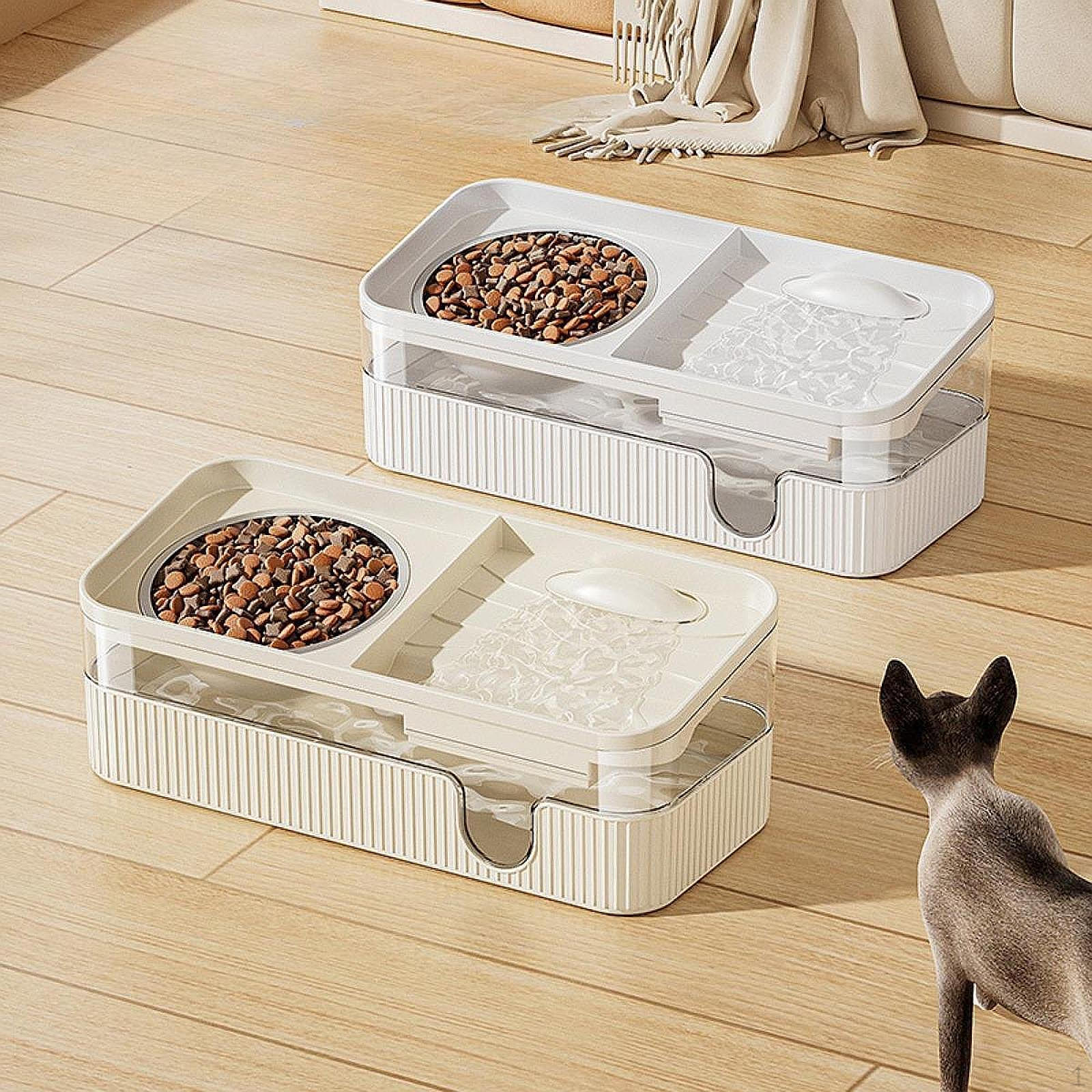 

Кормушка для кошек и поилка для собак, кремовый