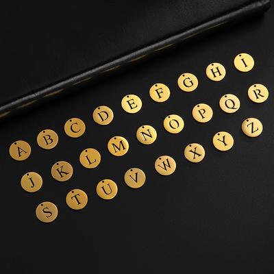 Teamer 26pcs/lot Alphabet Charms for Jewelry DIY Making Stainless Steel A-Z Capital Letter for Necklace Bracelet Birthday Gifts