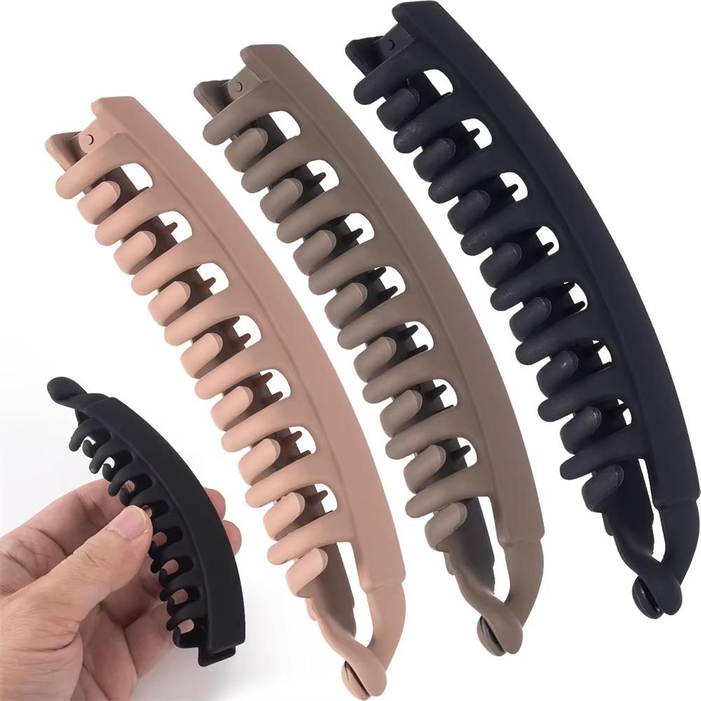 Banana Clip Fish Shaped Hairpin Tortoiseshell Solid Color Women Hair Accessories Hairgrip Twist Clamp Ponytail Barrette Headwear