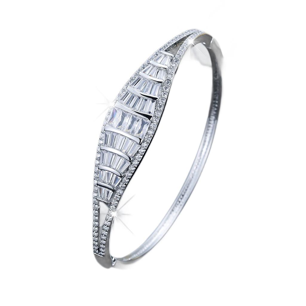 Light Luxury Full Bracelet Women's Fashionable Simple Square Zircon Bracelet High-end Europe and America