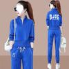 Casual Sportswear Suit for Women, Spring and Autumn High-waisted Stand-up Collar Sweatshirt, Stylish Large Size Long-sleeved Two-piece Set