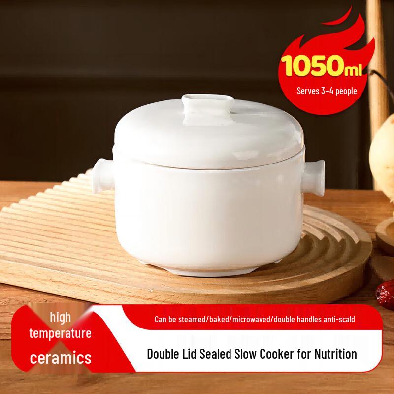 Ruhan Ceramic Double Lid Stew Pot