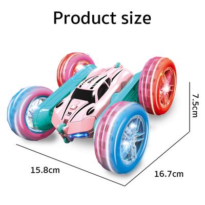 RC Arabalar Pembe Uzaktan Kumandalı Araba 2.4 GHZ Çift Taraflı RC Akrobasi Arabası 360° Dönebilen Uzaktan Kumandalı Eğitmen Farlı Araba Oyuncakları Çocuklar İçin Doğum Günü