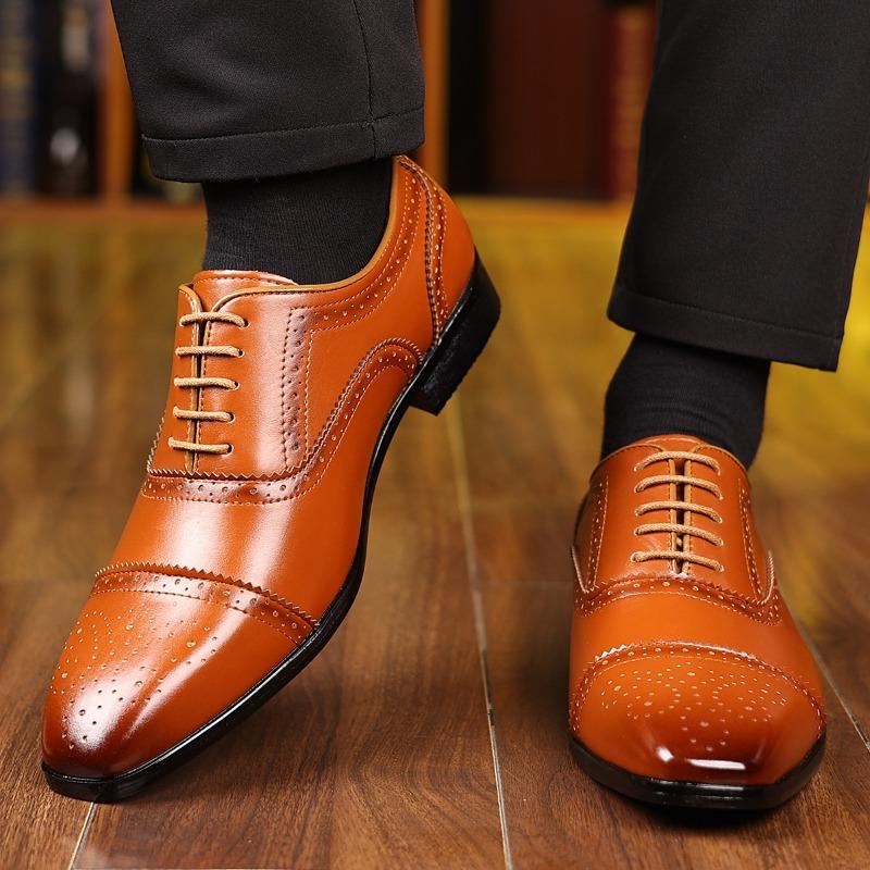 Oxford Shoes Luxury Formal Shoes for Men Handcrafted Carving Brogue Shoes Luxury Man Wedding Shoe Business Office Leather Oxford