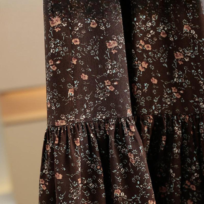 Women's Summer Cottagecore Floral Midi Skirt - Vintage Fresh A-Line Silhouette for Slimming & Elegant Look