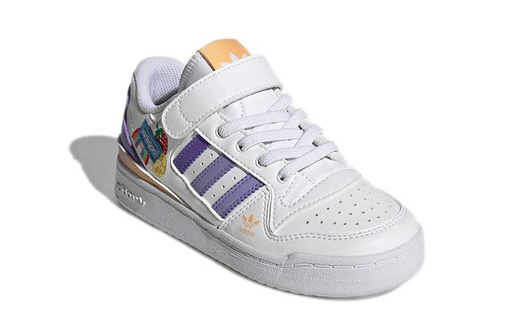 adidas Originals FORUM Anti Kick Low Top Skateboard Shoes White Purple Children Aged 3 7 Years Old GY8210