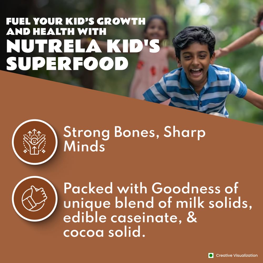 Nutrela Kids Protein Powder Chocolate Flavor 400 G Nutritional Drink Mix For Growing Children Daily Nutrition Support