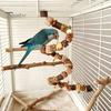 Lovebird Cage Decor Bird Chew Toy, Natural Corncob Wood Parrot Bendable Apple Toy Spiral Perch, Accessory for Conures Cockatiels Budgies Pet Activity